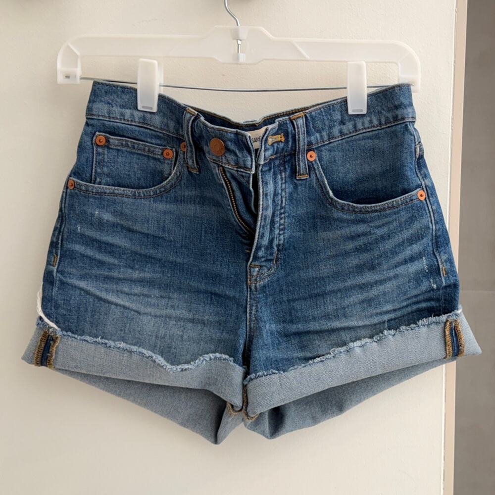 Madewell High-Rise Dark Blue Jean Shorts 25